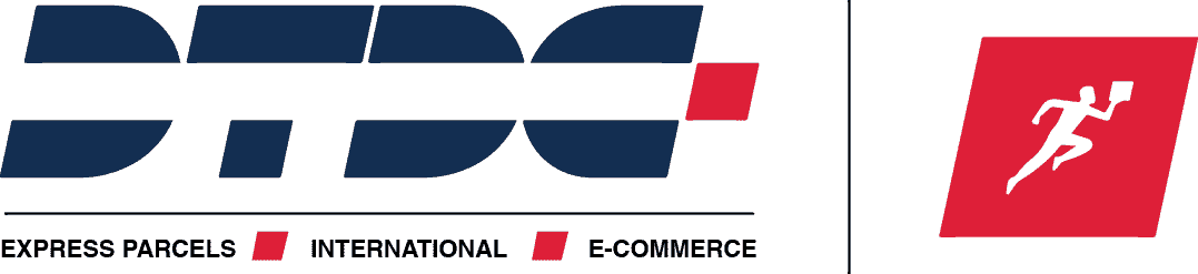 DTDC Australia logo with parcels, international and e-commerce